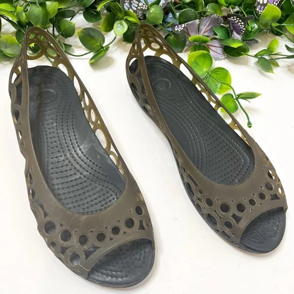 Crocs Adrina Jelly Flat Sandals Size 8 - Picture 2 of 8